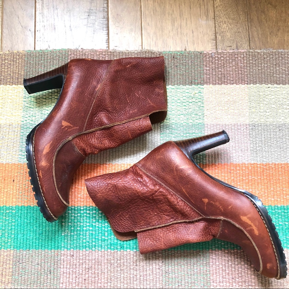 Leather Ankle Boots Brown 7.5